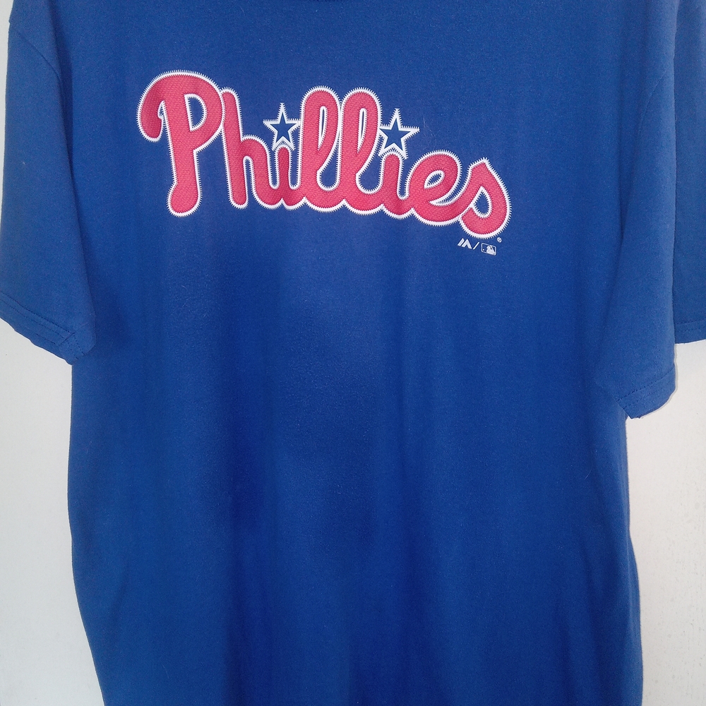 Majestic Blue Phillies Short Sleeve Tee Bryce Harper